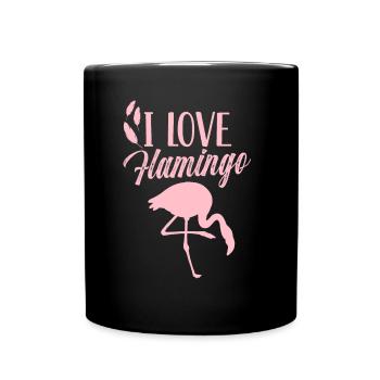 J’adore les flamants roses dictons doux flamants roses - Mug uni - noir - Devant