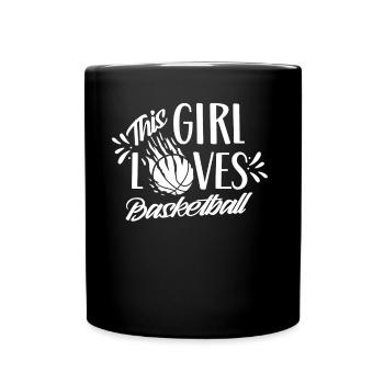 This girl loves basketball basketball players - Full Colour Mug - black - Front