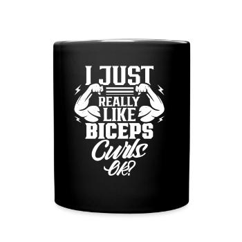 J’aime vraiment les muscles des biceps - Mug uni - noir - Devant