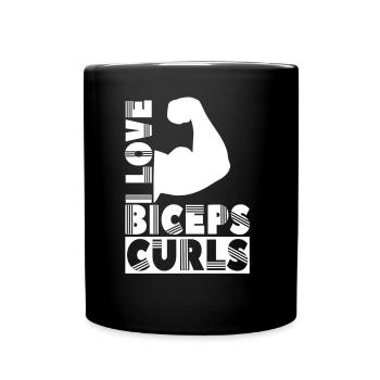 J’aime biceps boucles dictons biceps muscles - Mug uni - noir - Devant