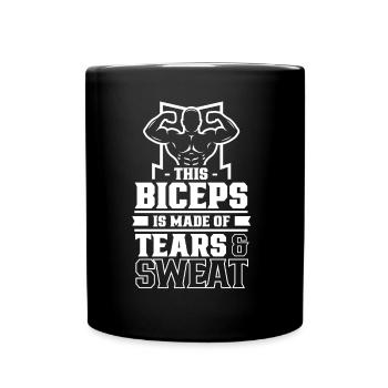 Ces biceps sont faits de larmes et de sueur - Mug uni - noir - Devant
