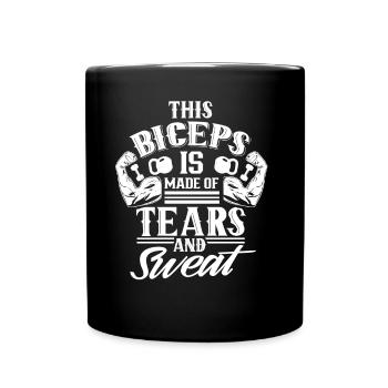 Ces biceps sont faits de larmes et de sueur - Mug uni - noir - Devant