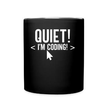 Silently I Program Coding Programming Coder - Full Colour Mug - black - Front