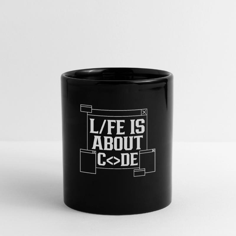 Im Leben Geht Es Um Code Coding Coder Tasse einfarbig