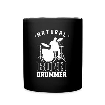Né Batteur Batteur Tambour Tambours - Mug uni - noir - Devant