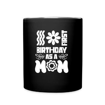 Erster Geburtstag Als Mutter Papi Vater Papa - Tasse einfarbig - Schwarz - Vorne
