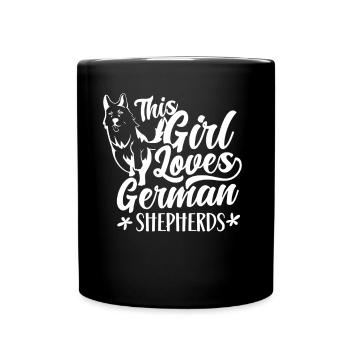 This girl loves German Shepherd Dog - Full Colour Mug - black - Front
