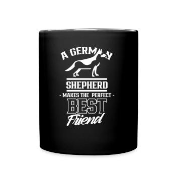German Shepherd is perfect best friend - Full Colour Mug - black - Front