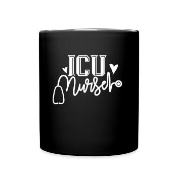 Intensivkrankenschwester Intensivpflege Intensiv - Tasse einfarbig - Schwarz - Vorne