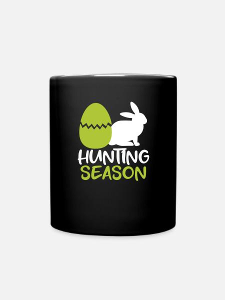 Frohe Ostern Kaninchen Lustiger Ostertag - Tasse einfarbig - Schwarz