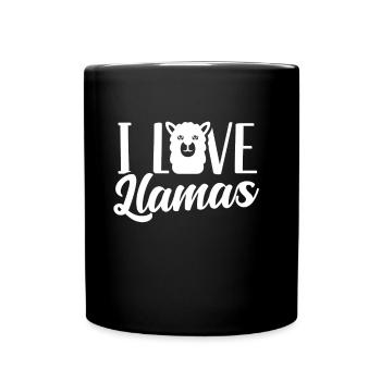 J’aime Lamas Lama Animal Lama Dictons - Mug uni - noir - Devant