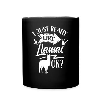 J’aime beaucoup les lamas llama llama l’animal lama - Mug uni - noir - Devant