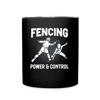 Fechten Kraft & Kontrolle Fechter - Tasse einfarbig - Schwarz - Vorne