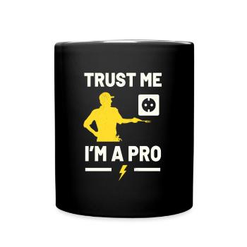 Ich Bin Ein Profi Handwerker Lustiges Elektriker - Tasse einfarbig - Schwarz - Vorne