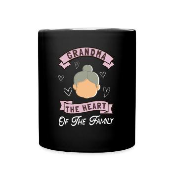 Grand-mère le cœur de la famille grand-mère - Mug uni - noir - Devant
