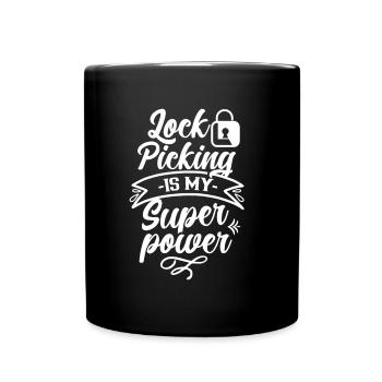 Lock picking is my superpower cracking lock - Full Colour Mug - black - Front