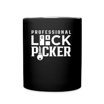 Professioneller Schlossknacker Lock Picker Knacken - Tasse einfarbig - Schwarz - Vorne