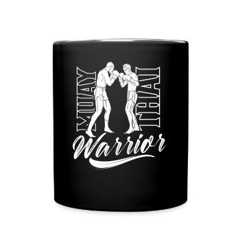 Muay Thai Warrior Fighter Fighting Martial Arts - Full Colour Mug - black - Front