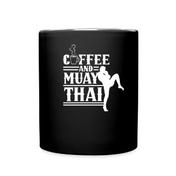 Combat de combattant d’arts martiaux de café et de Muay Thai - Mug uni - noir - Devant