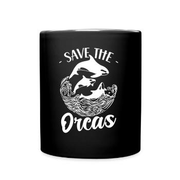 Rettet Die Orcas Schützen Meer Wal Orca - Tasse einfarbig - Schwarz - Vorne