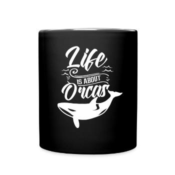 La vie est une question d’orques Orque Orque protéger la mer - Mug uni - noir - Devant