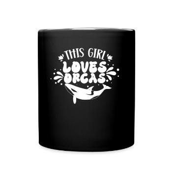 This girl loves the orcas orca shooter whale - Full Colour Mug - black - Front