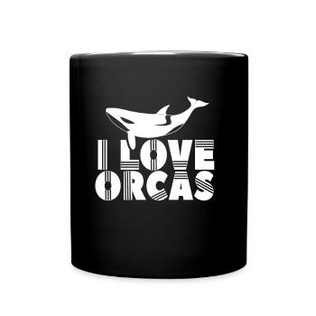 J’aime les orques Baleine Mer Orque Protect - Mug uni - noir - Devant