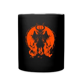 Baphomet Dämon Satanische Illustration Satanist - Tasse einfarbig - Schwarz - Vorne