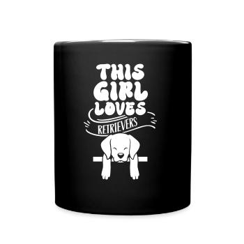This girl loves retriever retrievers dog - Full Colour Mug - black - Front