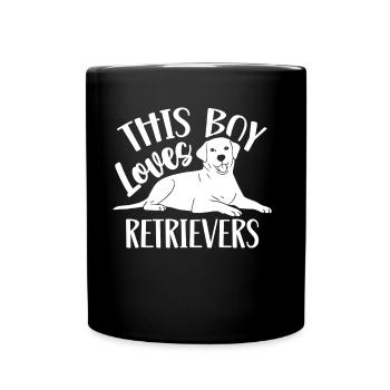 Dieser Junge Liebt Retriever Hund Retrievers - Tasse einfarbig - Schwarz - Vorne