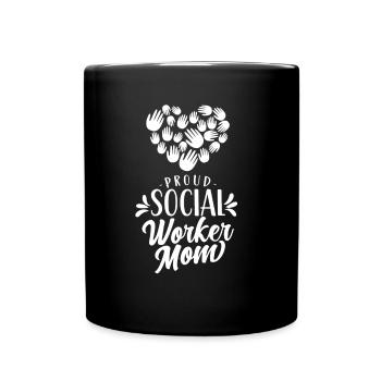 Fière travailleuse sociale Maman Mère Travail social - Mug uni - noir - Devant