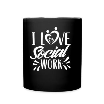 Ich Liebe Sozialarbeit Sozialarbeiter Ausbildung - Tasse einfarbig - Schwarz - Vorne