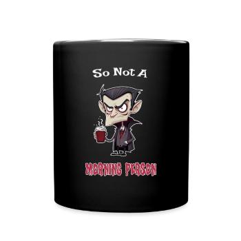 Kaffee Vampir Kein Morgenmensch Lustiges Koffein - Tasse einfarbig - Schwarz - Vorne