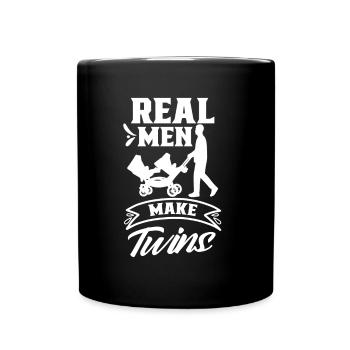 De vrais hommes font de l’humour des Gémeaux un jumeau - Mug uni - noir - Devant