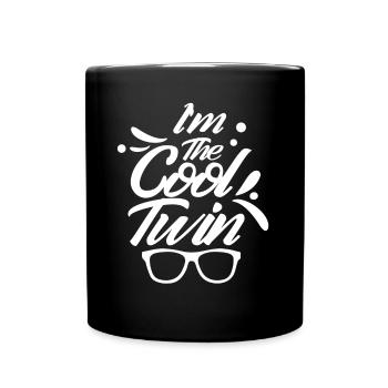 I'm the cool twin funny Gemini humor - Full Colour Mug - black - Front
