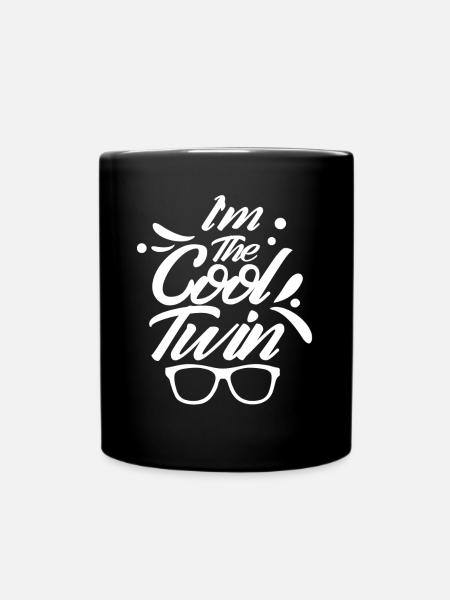 I'm the cool twin funny Gemini humor - Full Colour Mug - black