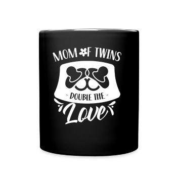 Mother of twins double love twin - Full Colour Mug - black - Front