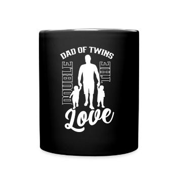 Vater Von Zwillingen Doppelte Liebe Zwilling - Tasse einfarbig - Schwarz - Vorne