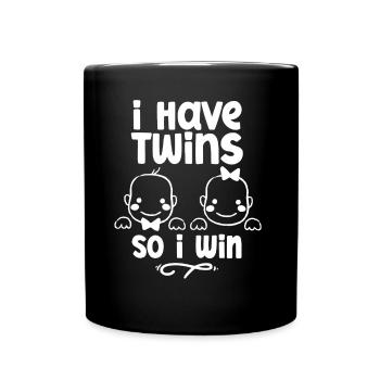 Ich Habe Zwillinge Also Gewinne Ich Zwilling - Tasse einfarbig - Schwarz - Vorne
