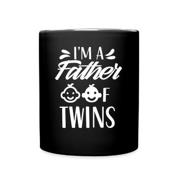 Je suis père de jumeaux humour jumeau - Mug uni - noir - Devant