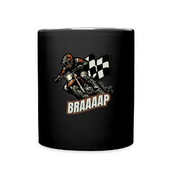 Dirt Bike Rennen Motorsport Cross Motorrad Biker - Tasse einfarbig - Schwarz - Vorne