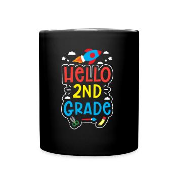 Hallo 2. Klasse Zweite Klasse Zweitklässler - Tasse einfarbig - Schwarz - Vorne