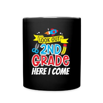 Achtung Zweite Klasse Ich Komme Zweitklässler - Tasse einfarbig - Schwarz - Vorne
