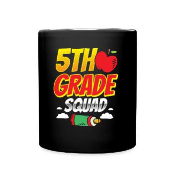 5 Klasse Team Schule Fünftklässler Fünfte - Tasse einfarbig - Schwarz - Vorne