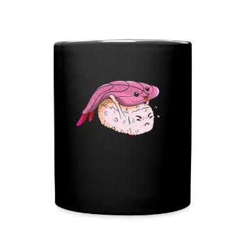 Drôle de japonais Kawaii Sushi Nigiri - Mug uni - noir - Devant