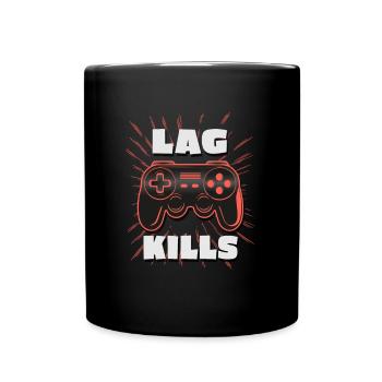 Gaming LAG Funny PC Console Controller Gamer - Full Colour Mug - black - Front