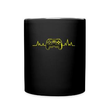 Gaming Herzschlag Controller Puls Gamer - Tasse einfarbig - Schwarz - Vorne