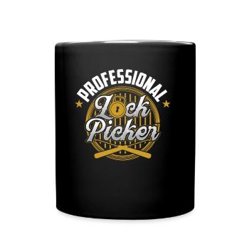 Professioneller Schlossknacker Lock Picker Knacken - Tasse einfarbig - Schwarz - Vorne
