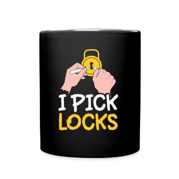 I Crack Locks Lock Lock Picking Cracker - Full Colour Mug - black - Front