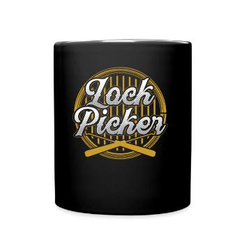 Schlossknacker Lock Picker Lock Picking Schloss - Tasse einfarbig - Schwarz - Vorne